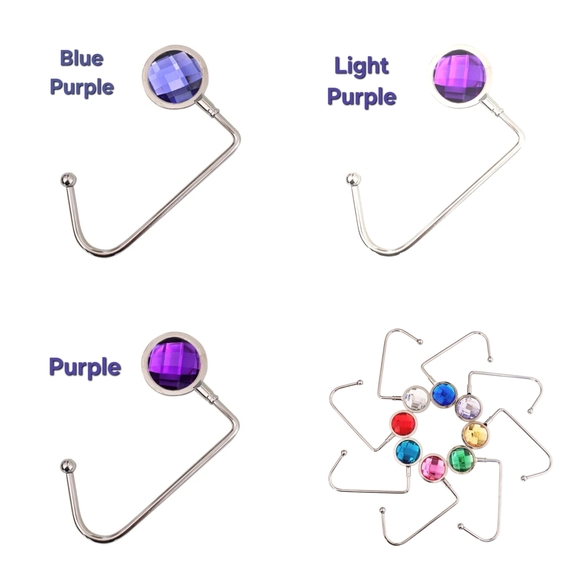 Purse Hooks Rhinestone In Your Choice Of An Assortment Of Colors - Picture 7 of 13